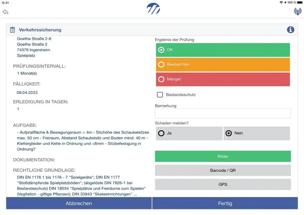 Mobile Verkehrssicherung_Screenshot